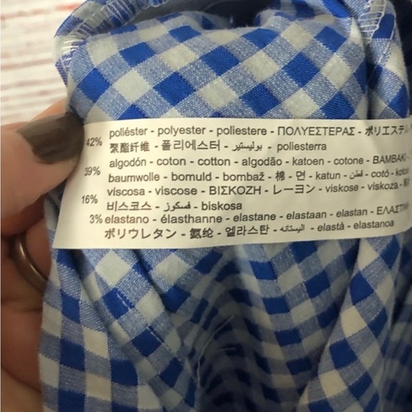 NWT ZARA GINGHAM BLUE WHITE
CROP TOP and pants set SUMMER XL - Picture 14 of 14